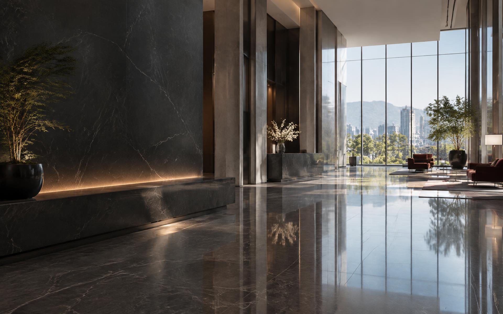 Immaculate modern commercial lobby